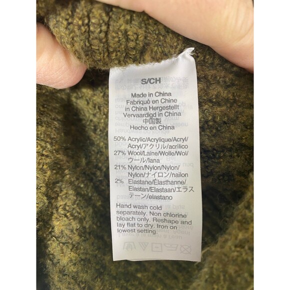 Madewell Green Chunky Turtleneck Sweater Size Small - Picture 3 of 8